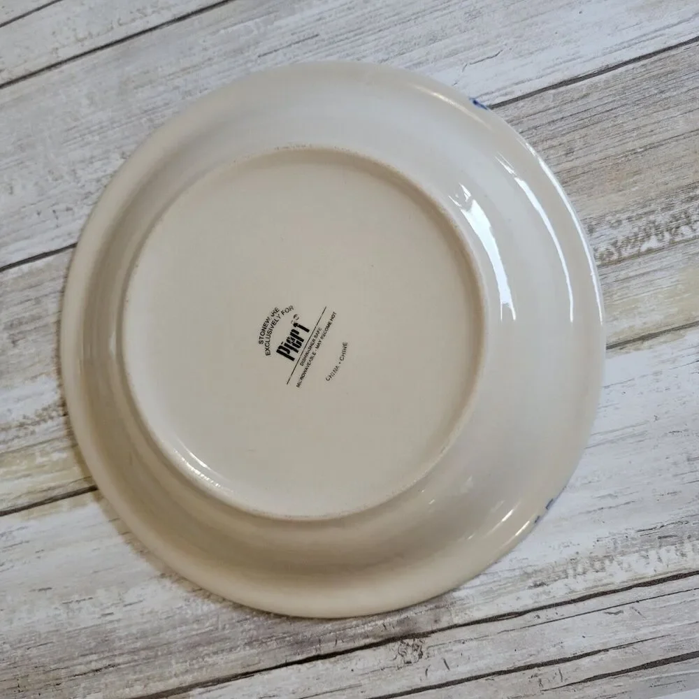 Pier 1 Summer Stripes Stoneware Salad Plates 7 1/2